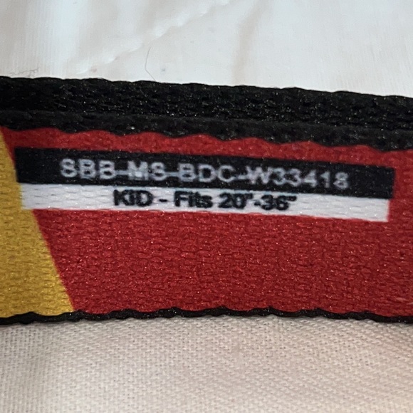 Buckle Down Kids Hash Mark Stripe Double Maroon/Gold Seatbelt Belt NWT - Picture 4 of 10